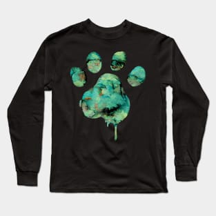 Dog t shirt   watercolor paw Long Sleeve T-Shirt